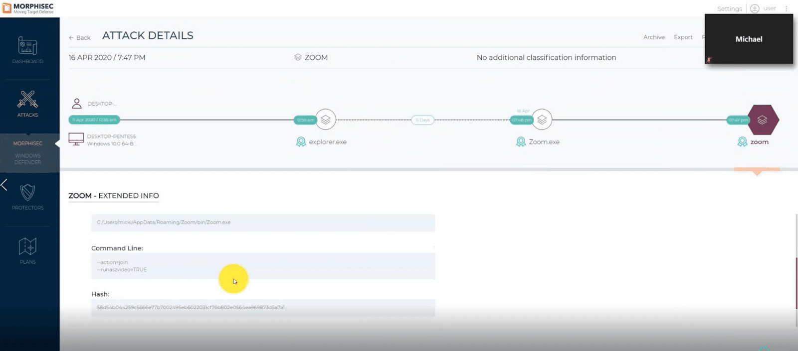 Zoom malware attack details in Morphisec