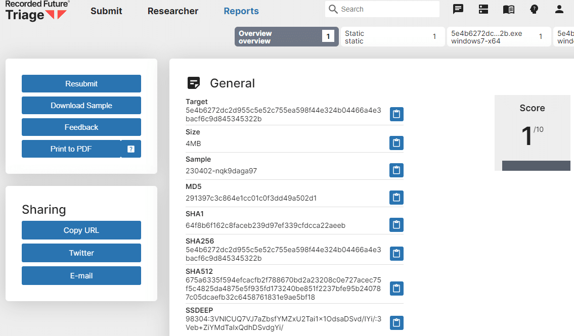 Example of a sandbox that fail to execute 