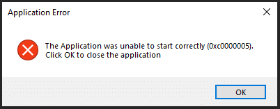 fake error message